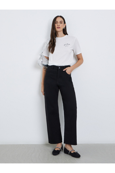 Styli جينز عالي الارتفاع وواسع الساق