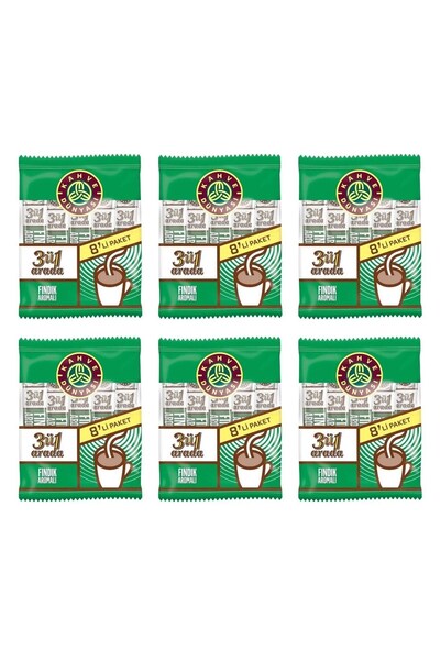 Kahve Dünyası 3 in 1 Fındıklı 8 li Paket x 6 Adet (Toplam: 48 Adet)
