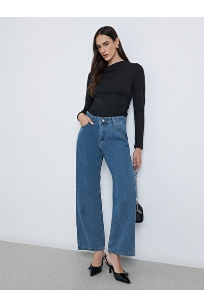 Styli High Rise Wide Leg Jeans