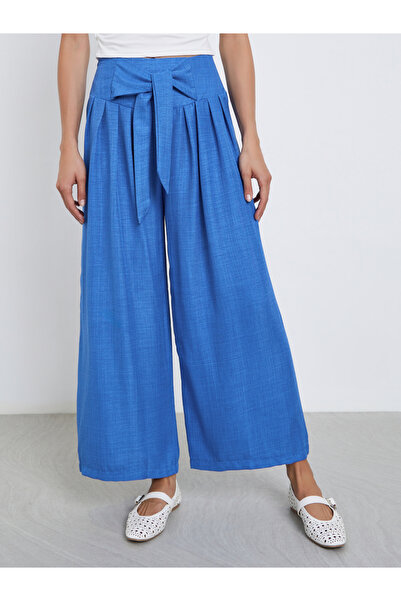 Take Two By Styli بنطال أرجل واسعة مع ربطة عنق على الخصر