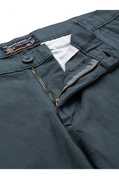 The Indian Garage Co By Styli Men Grey Solid Slim Fit Cargo Pants