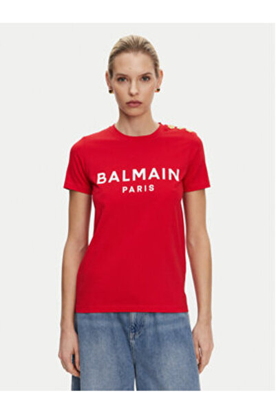 BALMAIN Γυναικείο T-Shirt BF1EF005BB02 Κόκκινο