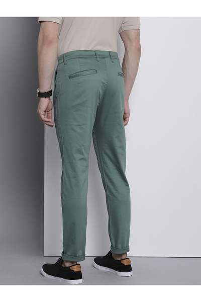 The Indian Garage Co By Styli Men Green Mid Rise Slim Fit Chino Pants