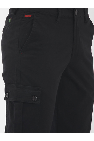 The Indian Garage Co By Styli Men Black Mid Rise Slim Fit Cargo Pants
