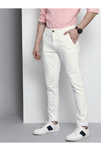 The Indian Garage Co By Styli Men Mid Rise White Slim Fit Jeans