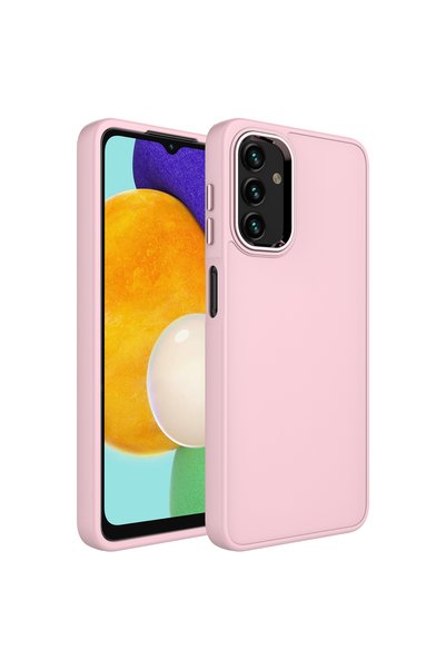 zore Galaxy A04 Case Silicone Shrp Luna Cover with Metal Frame and Button Des...