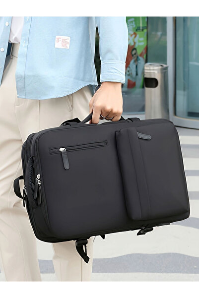 Take Two By Styli Black Travel Solid Zip Closure Backpack