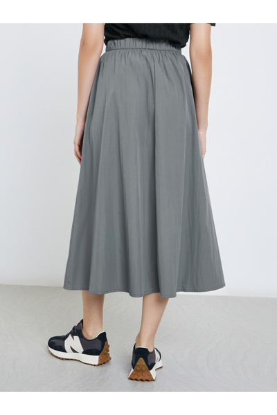 Styli Elastic Waistband A-Line Maxi Skirt