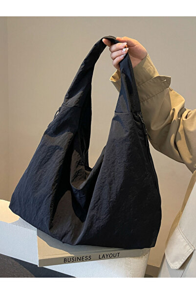 Take Two By Styli Black Solid Zip Closure Shoulder Bag