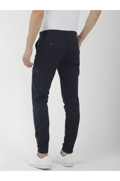 The Indian Garage Co By Styli Men Navy Mid Rise Slim Fit Cargo Pants