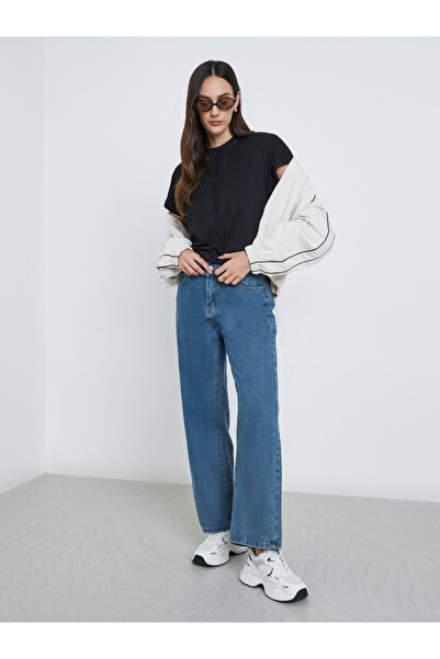 Styli جينز عالي الارتفاع وواسع الساق