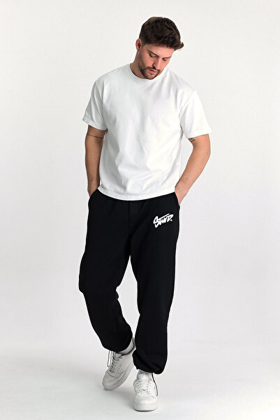 THE RULE Men's Baggy Adjustable Leg Stwd Printed 3 Thread Ruched Loose Fit Stoper Sweatpants Rf0547