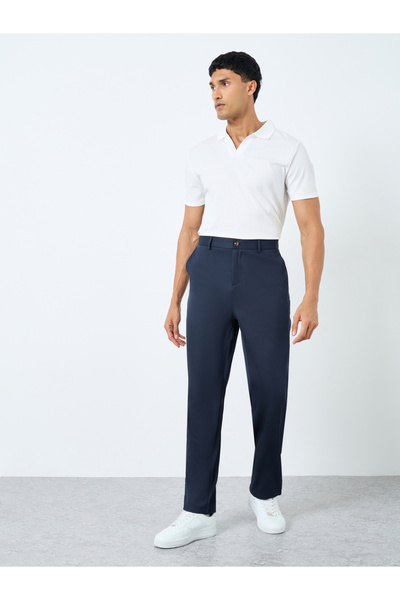 Styli Men Straight Fit Formal Trousers