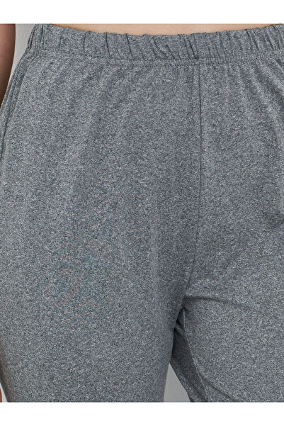 Styli Charcoal Grey Plain Flared Leggings