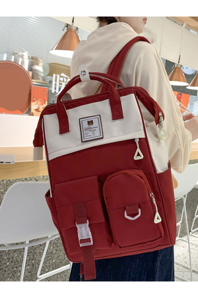 Take Two By Styli Color Block Double Top Handle Backpack