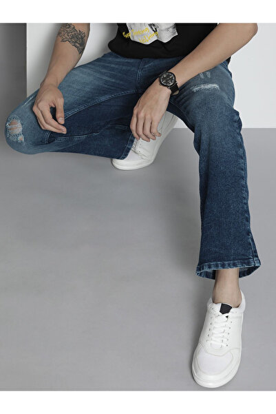 The Indian Garage Co By Styli Men Dark Wash Bootcut Jeans