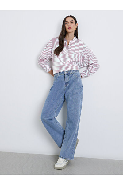 Styli High Rise Wide Leg Jeans