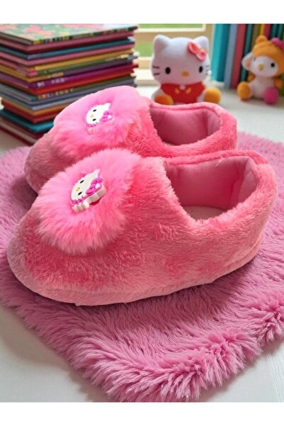 MARKABONİ Kız Çocuk Pembe Kitty & Kromi Figürlü Kışlık Yumuşacık Ev Pandufu