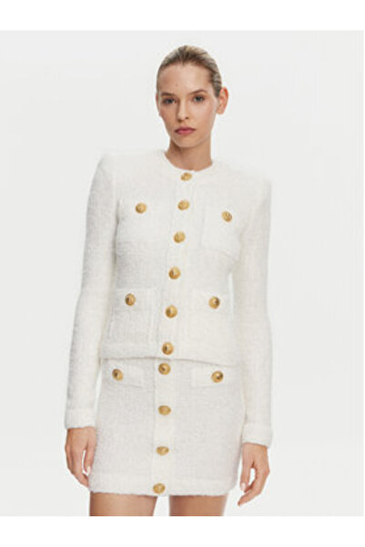 BALMAIN Γυναικεία Ζακέτα DF1SK249KH10 Λευκό