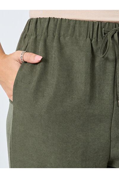 Styli Suede Wide Leg Joggers with Drawstring