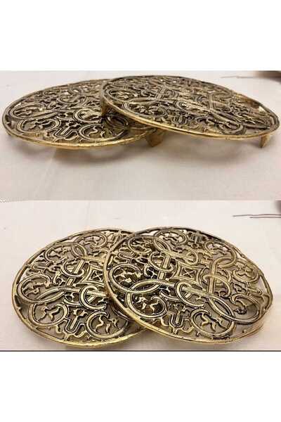 Ustası Antepte Handmade Brass Nihale 19 cm Serving Bowl Decoration Kitchen