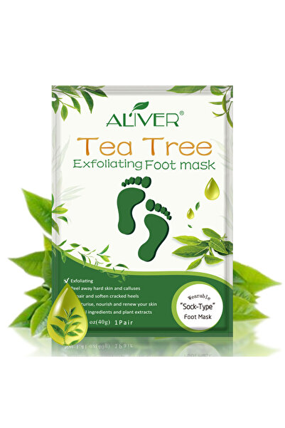 OEM Șosete exfoliante cu Arbore de Ceai ALIVER® | Purificare & călcâie fine