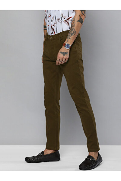 The Indian Garage Co By Styli Men Brown Mid Rise Slim Fit Chino Pants