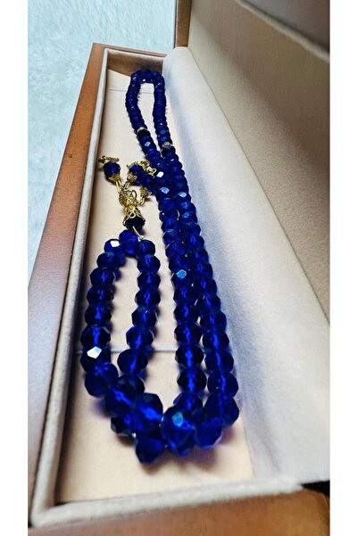 M.A Traders Crystal Tasbih/Rosary with Chain – Set of 2 100 Beads Each Blue & Black 10mm Bead Size