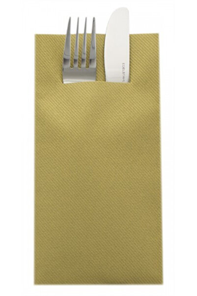 Mank Șervețele cu BUZUNAR pentru tacâmuri, Linclass Gold / 40 x 40 cm / 12 buc