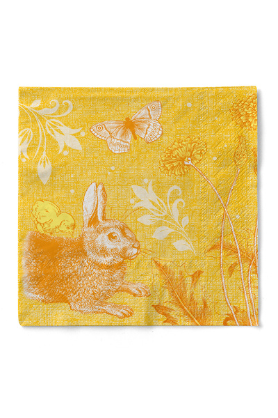 Mank 3-слойни салфетки за маса, Търпички - Петър (заек) / 40 x 40 см / 100 бр.