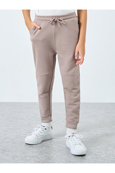 Styli Boys Beige Textured Ottoman Joggers