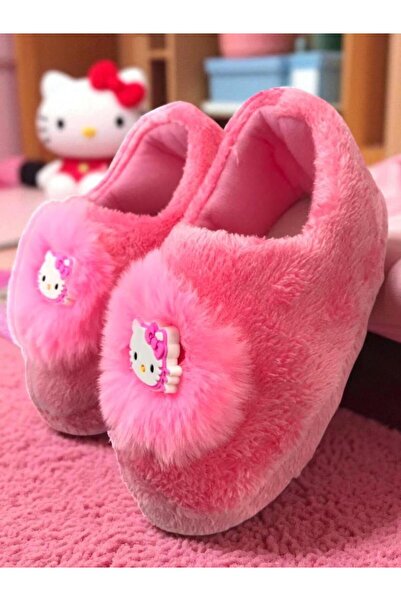MARKABONİ Kız Çocuk Pembe Kitty & Kromi Figürlü Kışlık Yumuşacık Ev Pandufu