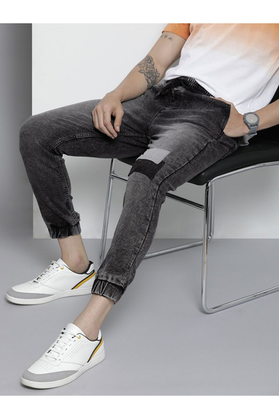 The Indian Garage Co By Styli Men Mid Rise Cut and Sew Panel Jeans