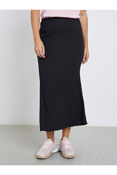 Styli Textured Flared Midi Skirt
