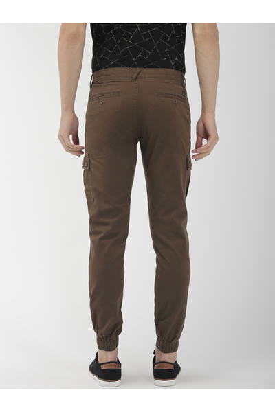 The Indian Garage Co By Styli Men Brown Mid Rise Slim Fit Cargo Pants