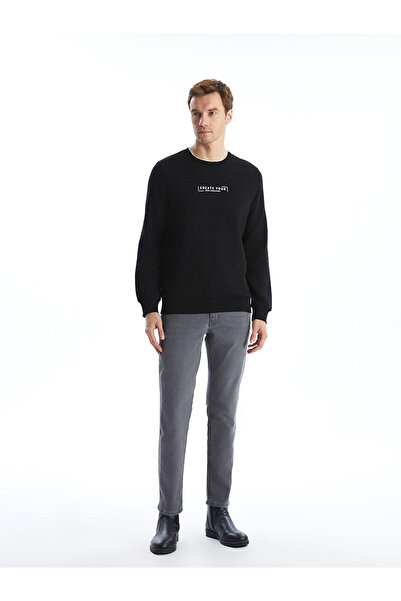 LC Waikiki Crew Neck Printed Men's Thick Sweatshirt