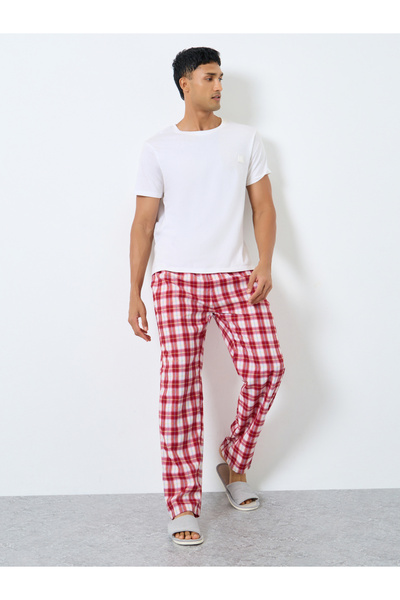 Styli Men Checkered Cotton Pyjama