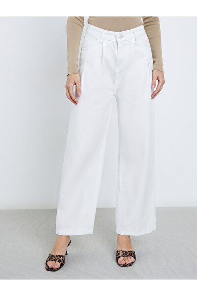Take Two By Styli Solid Mid Rise Wide Leg Jeans
