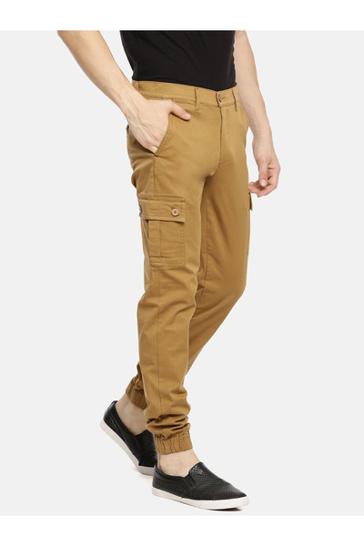 The Indian Garage Co By Styli Men Brown Mid Rise Slim Fit Cargo Pants