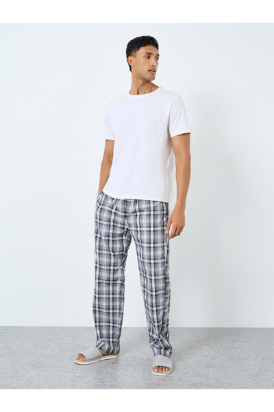 Styli Multi Checkered Cotton Pyjama