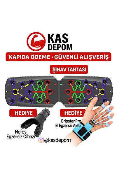 KASDEPOM Kas Depom® Katlanabilir Şınav Tahtası (2 Ürün Hediyeli!)