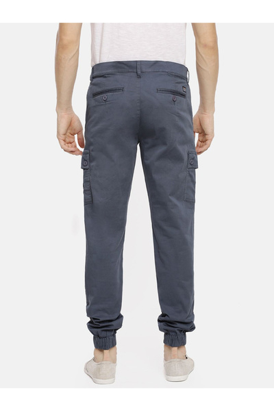 The Indian Garage Co By Styli Men Blue Mid Rise Slim Fit Cargo Pants