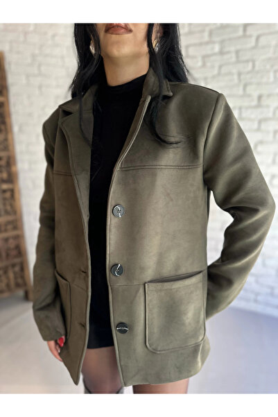 moneta boutique Women's Premium Suede Jacket with Pockets and Lining