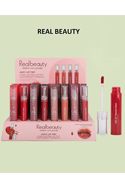 real beauty أحمر شفاه جديد يدوم طويلاً مكون من 4 قطع بألوان مختلفة بتركيبة خف...