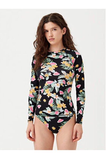 Banana Moon Γυναικείο μαύρο μπικίνι τοπ με εκτύπωση OOHLA