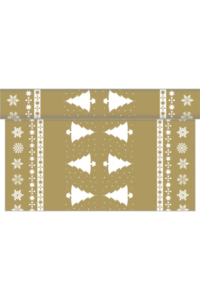 Mank Traversa de masă Linclass - White Tree (auriu) / 40 cm x 4,8 m / 1 rolă