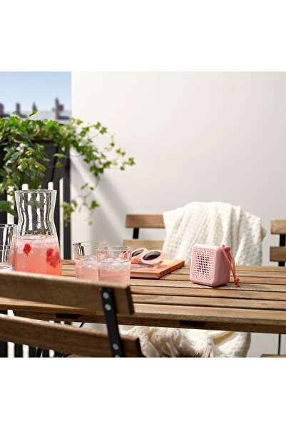 IKEA مكبر صوت VAPPEBY المحمول بتقنية البلوتوث، مقاوم للماء/وردي