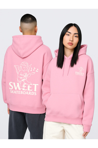 CLASSY.MODA Φούτερ με κουκούλα Unisex με 3 κλωστές και τσέπη καγκουρό με στάμ...