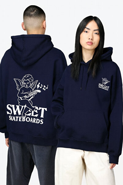 CLASSY.MODA Φούτερ με κουκούλα Unisex με 3 κλωστές και τσέπη καγκουρό με στάμ...