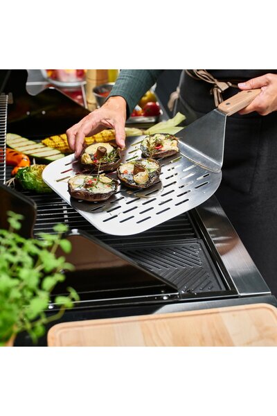 IKEA GRILLTIDER Pizza shovel, stainless steel/beech, 57 cm